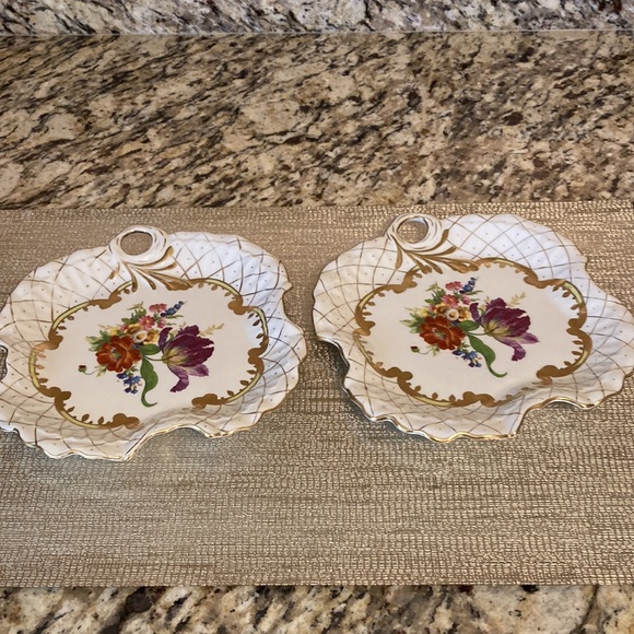 Vintage unique shape flower plates Heirloom by TOYO set of 2 - Picture 4 of 8